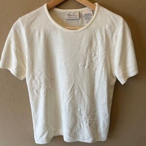 White Embroidered Women's Top